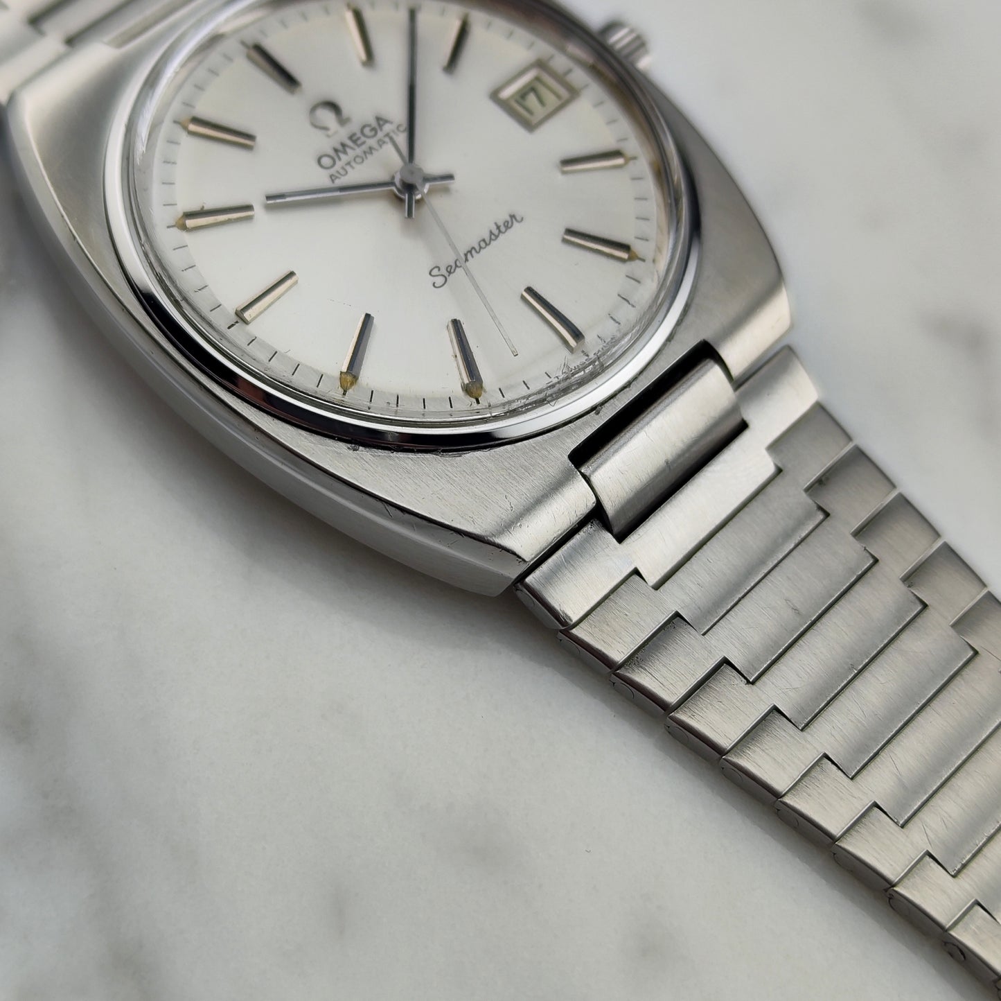 OMEGA Seamaster Date Steel Bracelet Serviced Signed Crystal [REF. 166.0206]