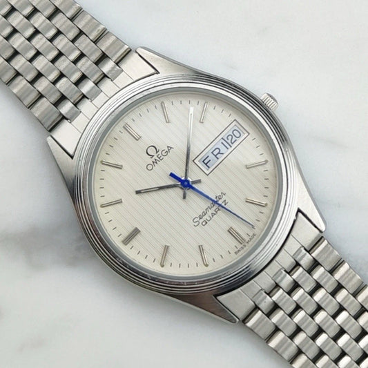 OMEGA Seamaster Day-Date Tapestry White Dial Super Rare [REF. 196.0245]