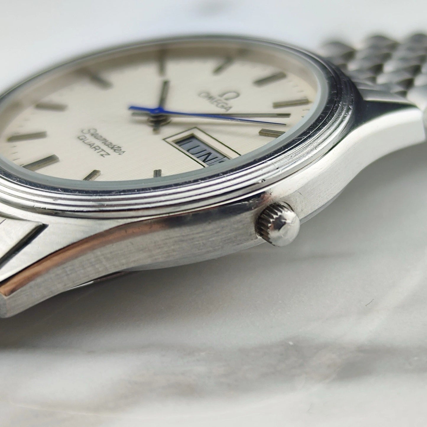 OMEGA Seamaster Day-Date Tapestry White Dial Super Rare [REF. 196.0245]