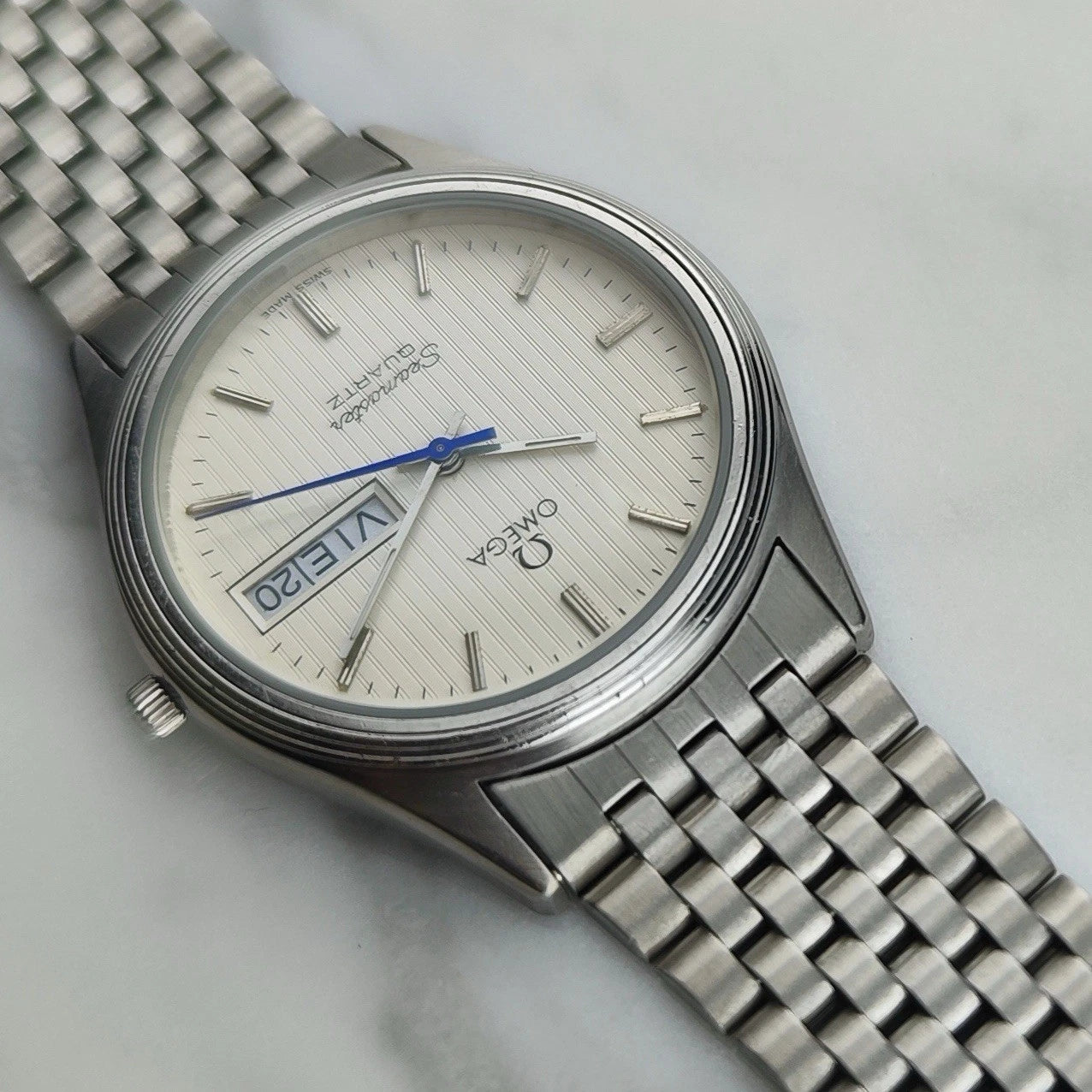 OMEGA Seamaster Day-Date Tapestry White Dial Super Rare [REF. 196.0245]