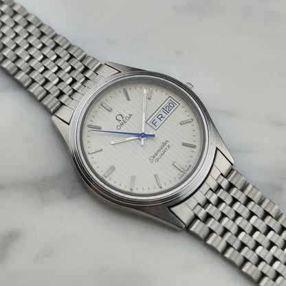 OMEGA Seamaster Day-Date Tapestry White Dial Super Rare [REF. 196.0245]
