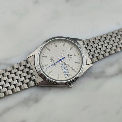 OMEGA Seamaster Day-Date Tapestry White Dial Super Rare [REF. 196.0245]