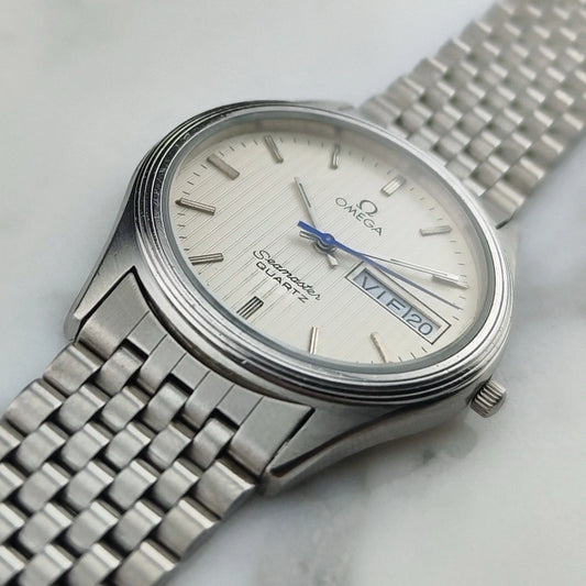 OMEGA Seamaster Day-Date Tapestry White Dial Super Rare [REF. 196.0245]