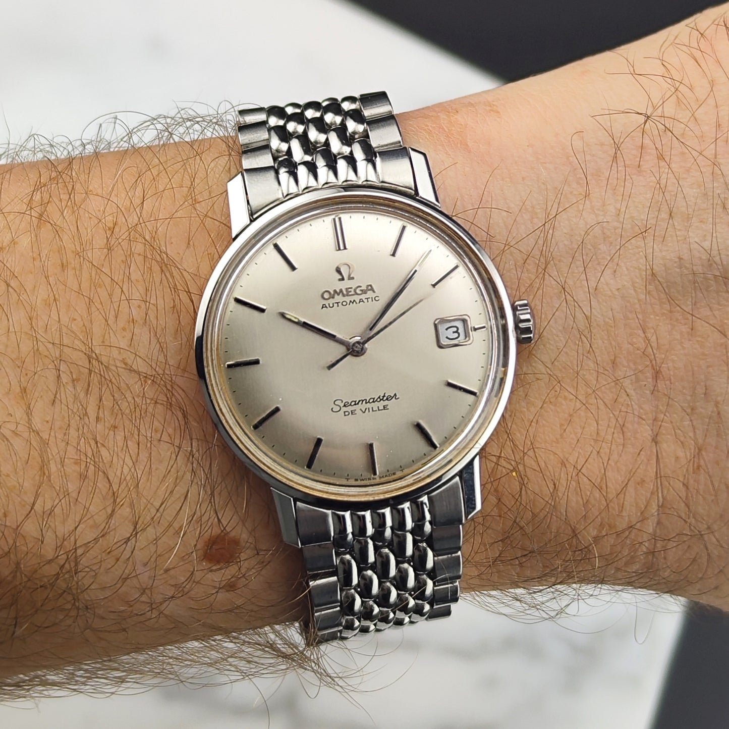 OMEGA Seamaster De Ville Automatic Silver Dial Steel Bracelet [REF. 166.020]