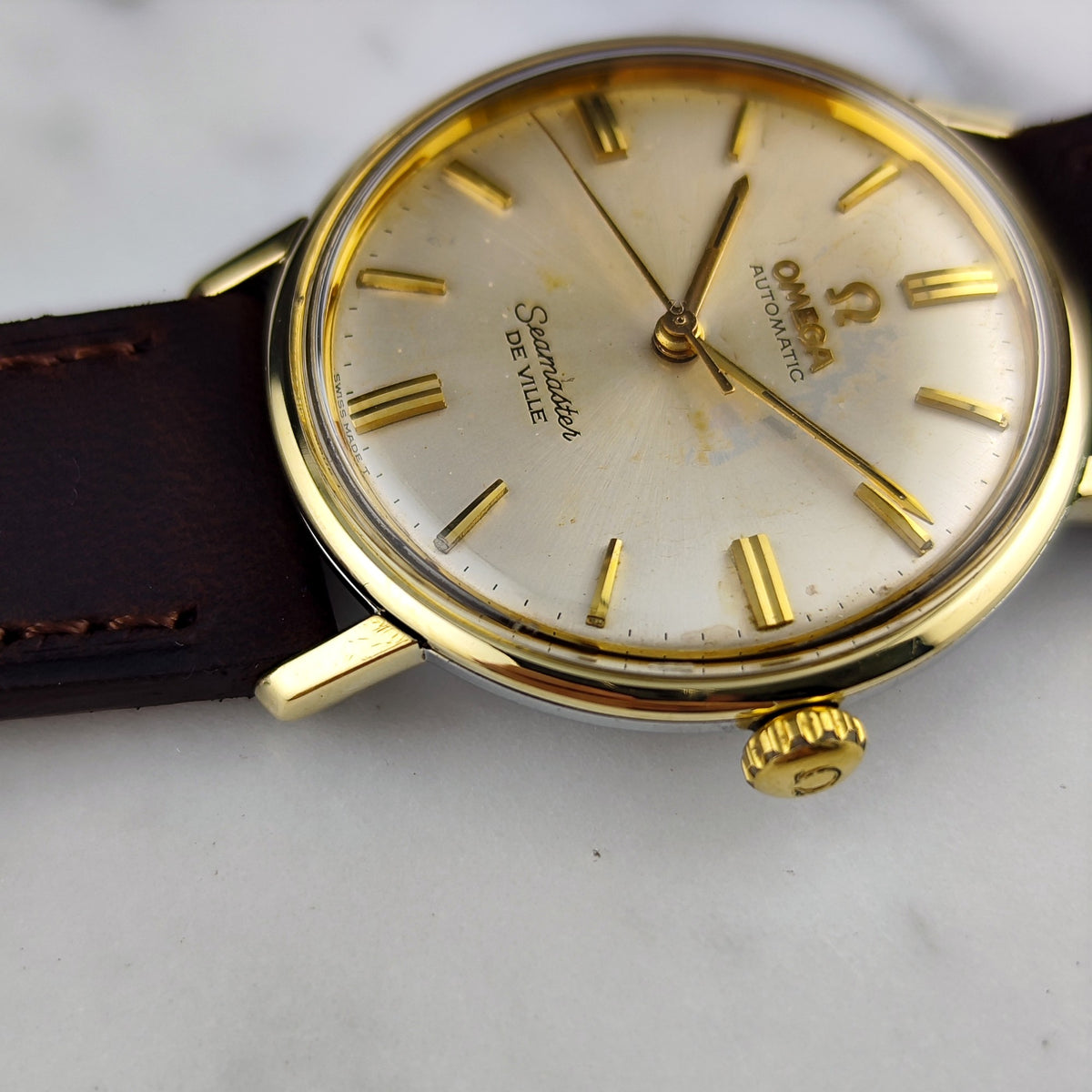 Omega Seamaster De Ville Automatic Gold White Dial 1964 Serviced 10/2026 – Bild 10