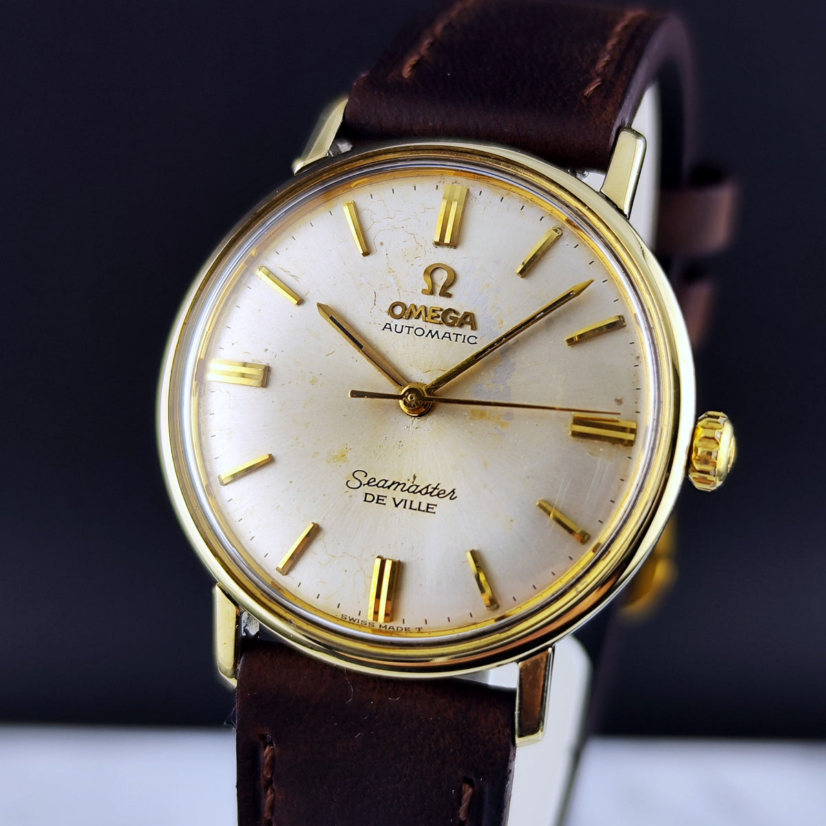 Omega Seamaster De Ville Automatic Gold White Dial 1964 Serviced 10/2026 – Bild 4