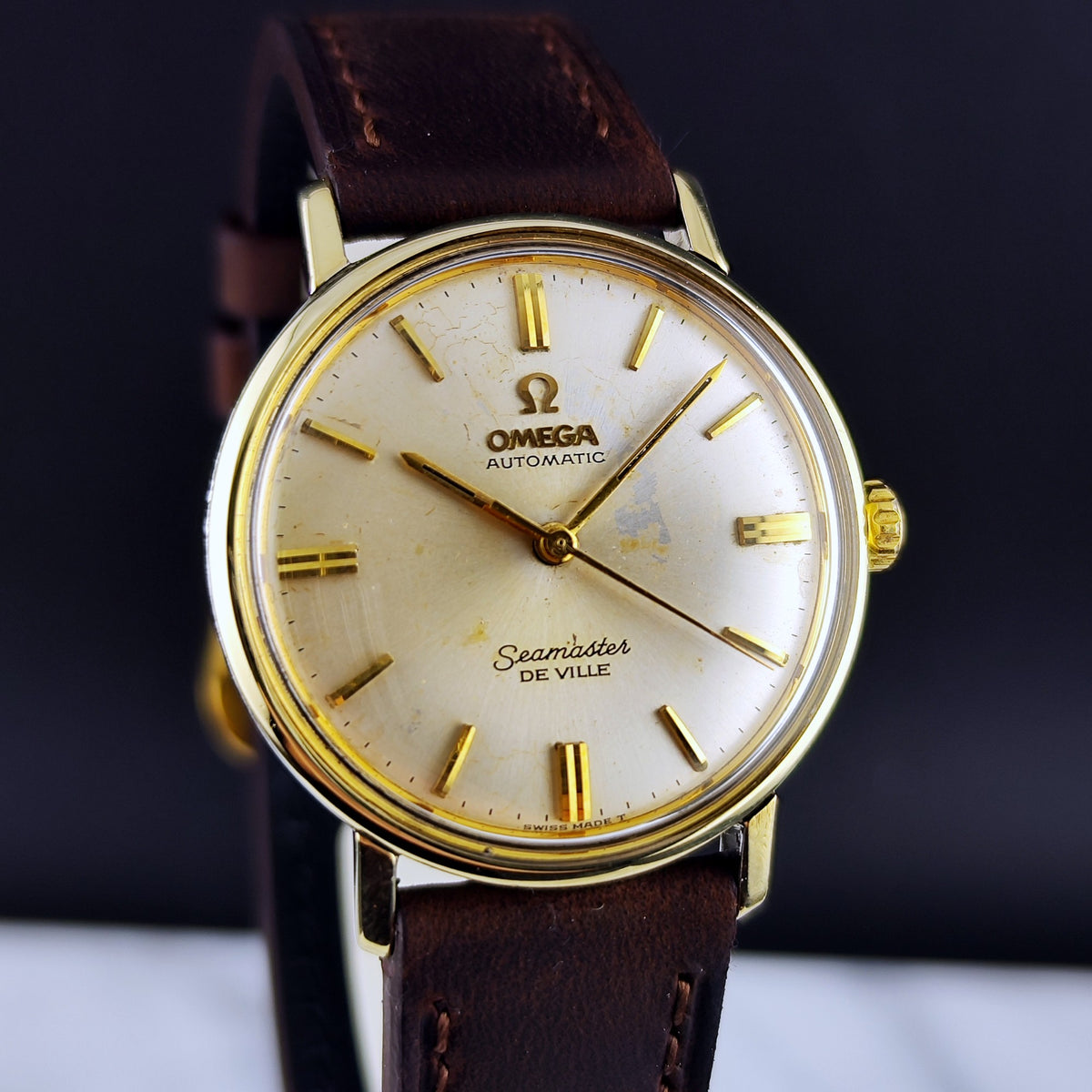 Omega Seamaster De Ville Automatic Gold White Dial 1964 Serviced 10/2026 – Bild 5