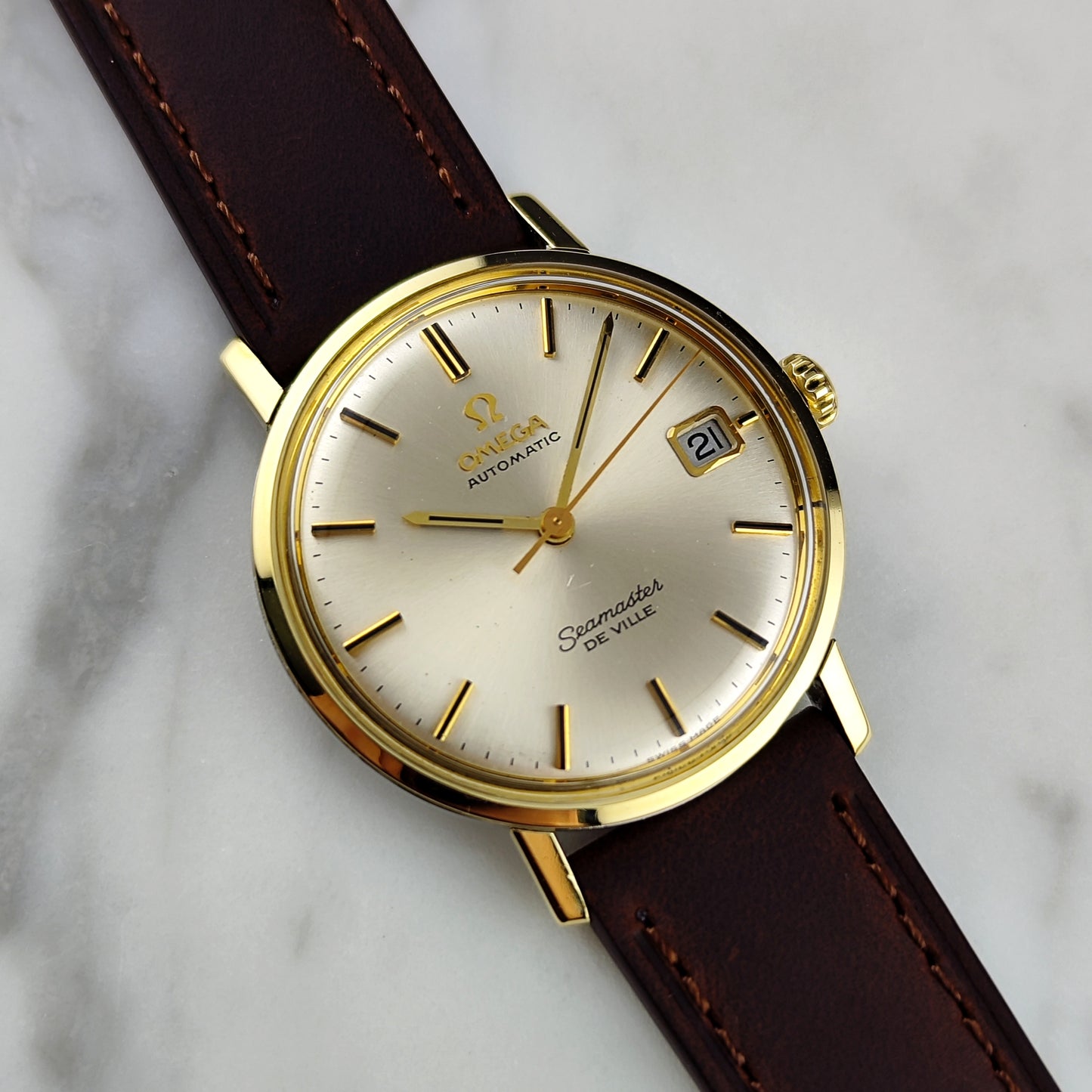 OMEGA Seamaster De Ville Gold White Dial 1967 Serviced 08/2026 [REF. 166.020]