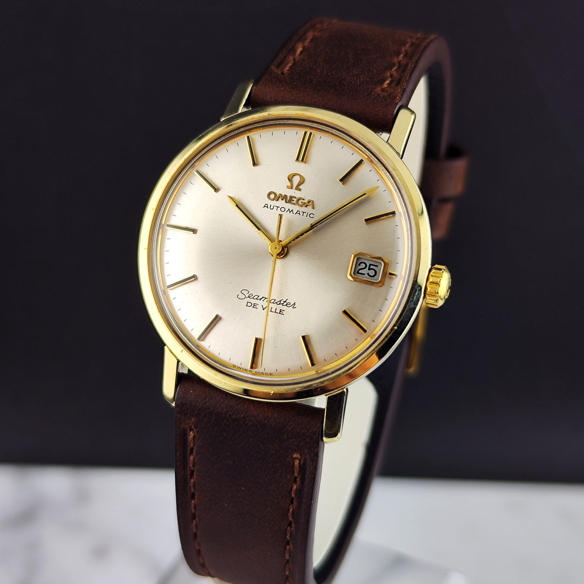 OMEGA Seamaster De Ville Gold White Dial Date 1967 [REF. 166.020]