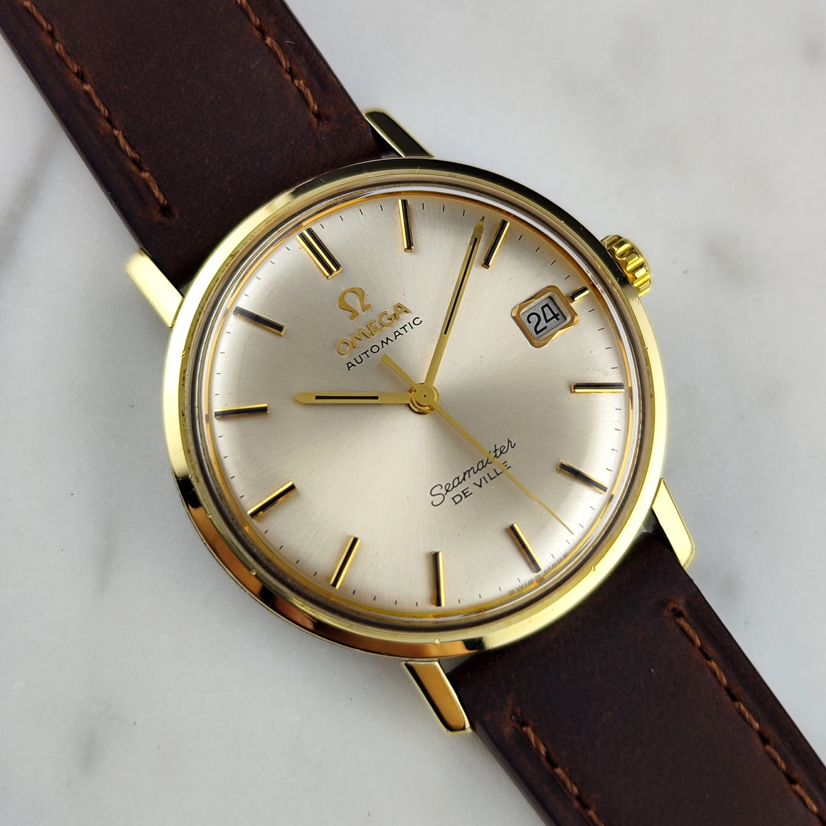 OMEGA Seamaster De Ville Gold White Dial Date 1967 [REF. 166.020]