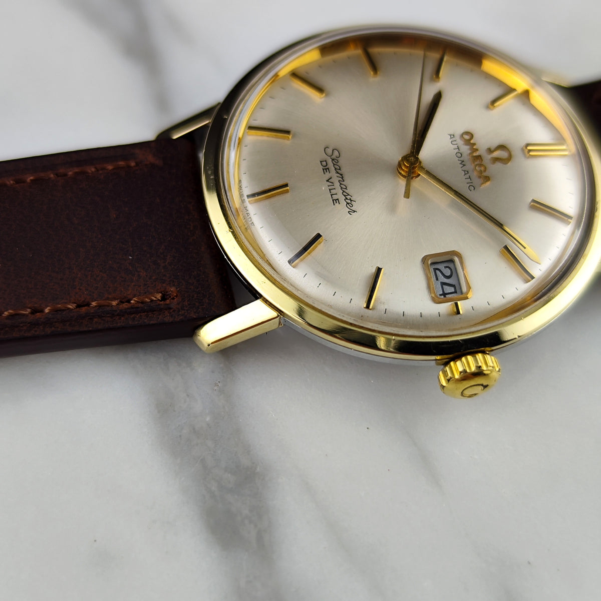 OMEGA Seamaster De Ville Gold White Dial Date 1967 [REF. 166.020]