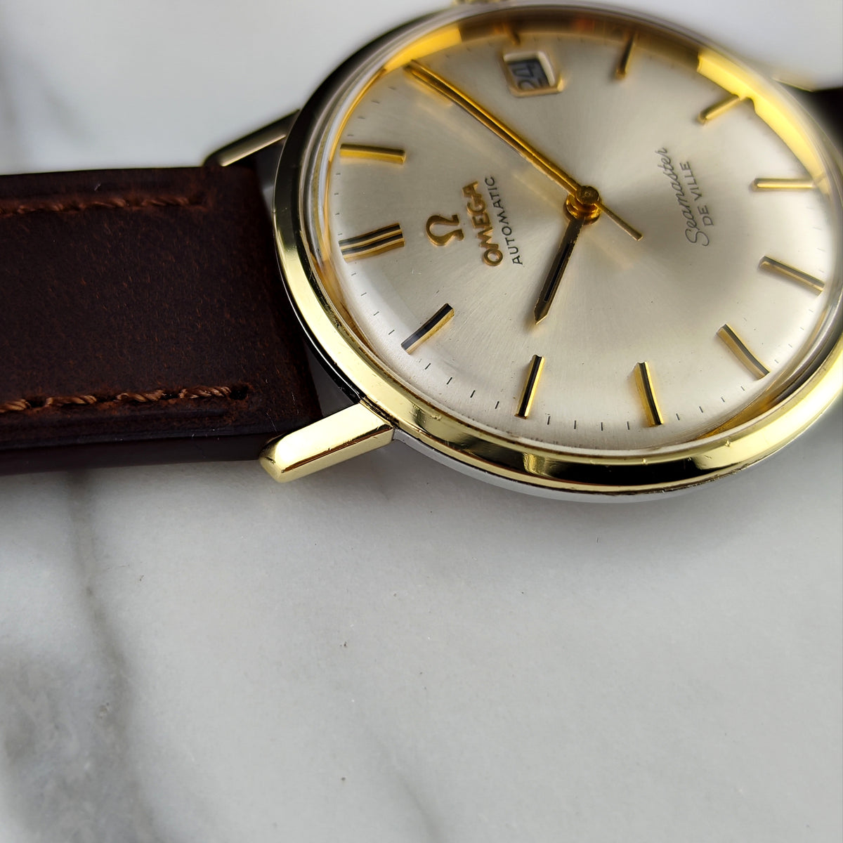 OMEGA Seamaster De Ville Gold White Dial Date 1967 [REF. 166.020]
