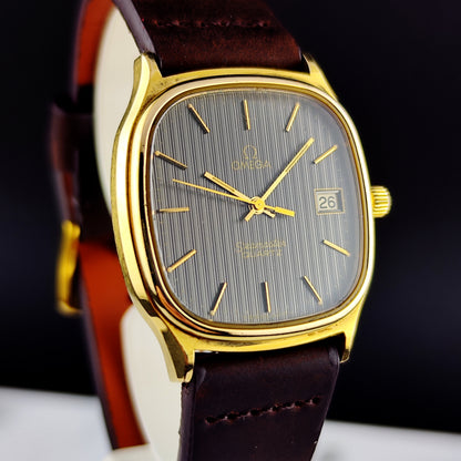 OMEGA Seamaster Gold Black Tapestry Dial 1978 Super Rare [REF. 196.0191]