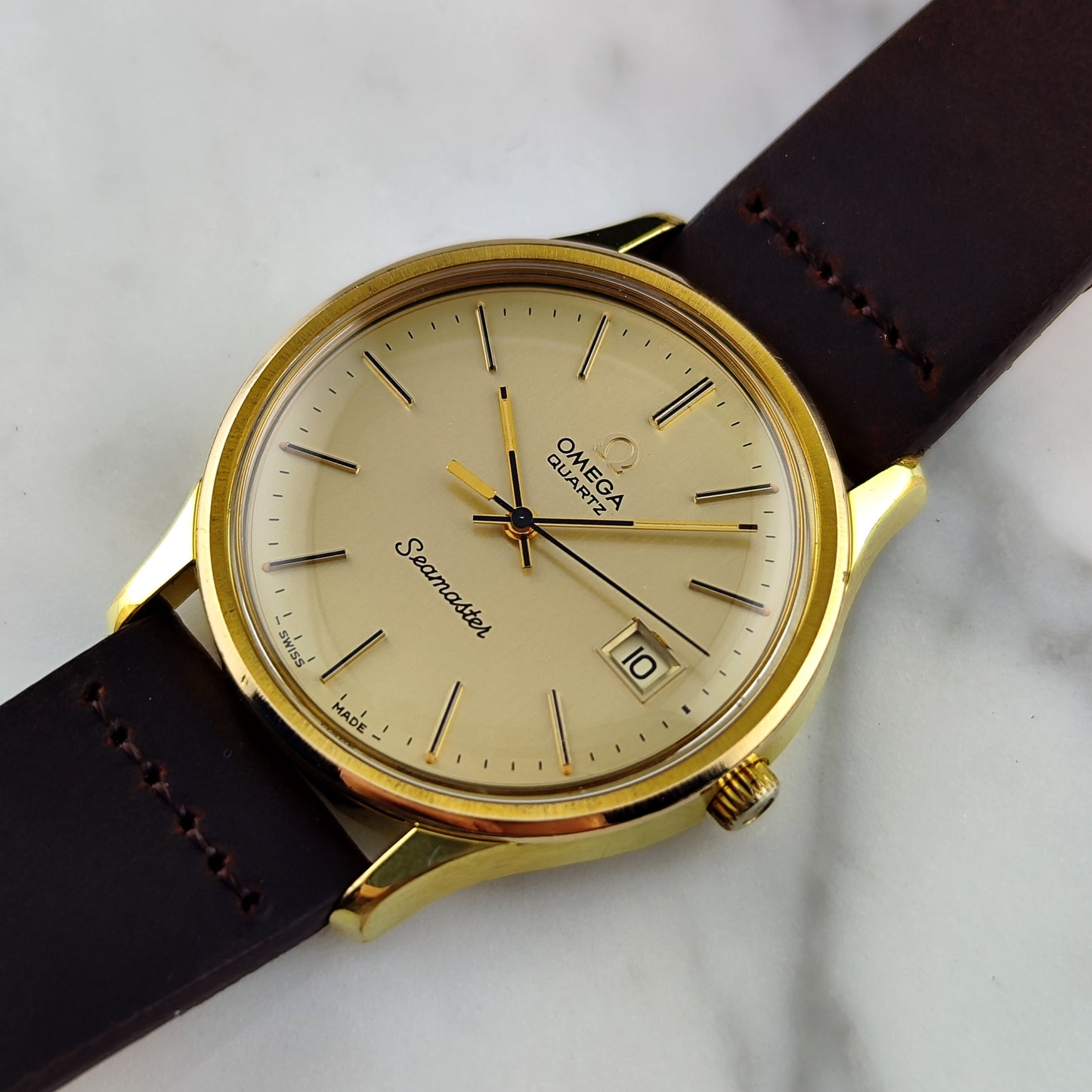 OMEGA Seamaster Gold Date Quartz Mint+ 1976 [REF. 196.0106]