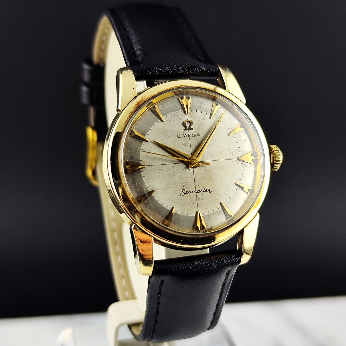 OMEGA Seamaster Gold Rare White Crosshair Dial 1956 [REF. 2759]