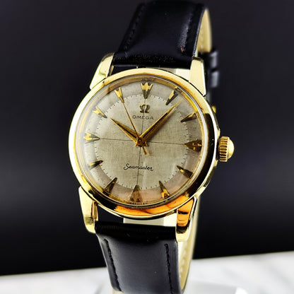 OMEGA Seamaster Gold Rare White Crosshair Dial 1956 [REF. 2759]