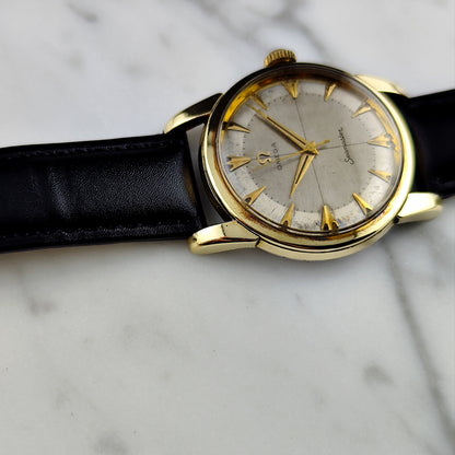 OMEGA Seamaster Gold Rare White Crosshair Dial 1956 [REF. 2759]