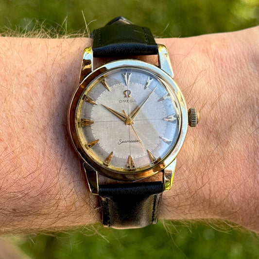 OMEGA Seamaster Gold Rare White Crosshair Dial 1956 [REF. 2759]