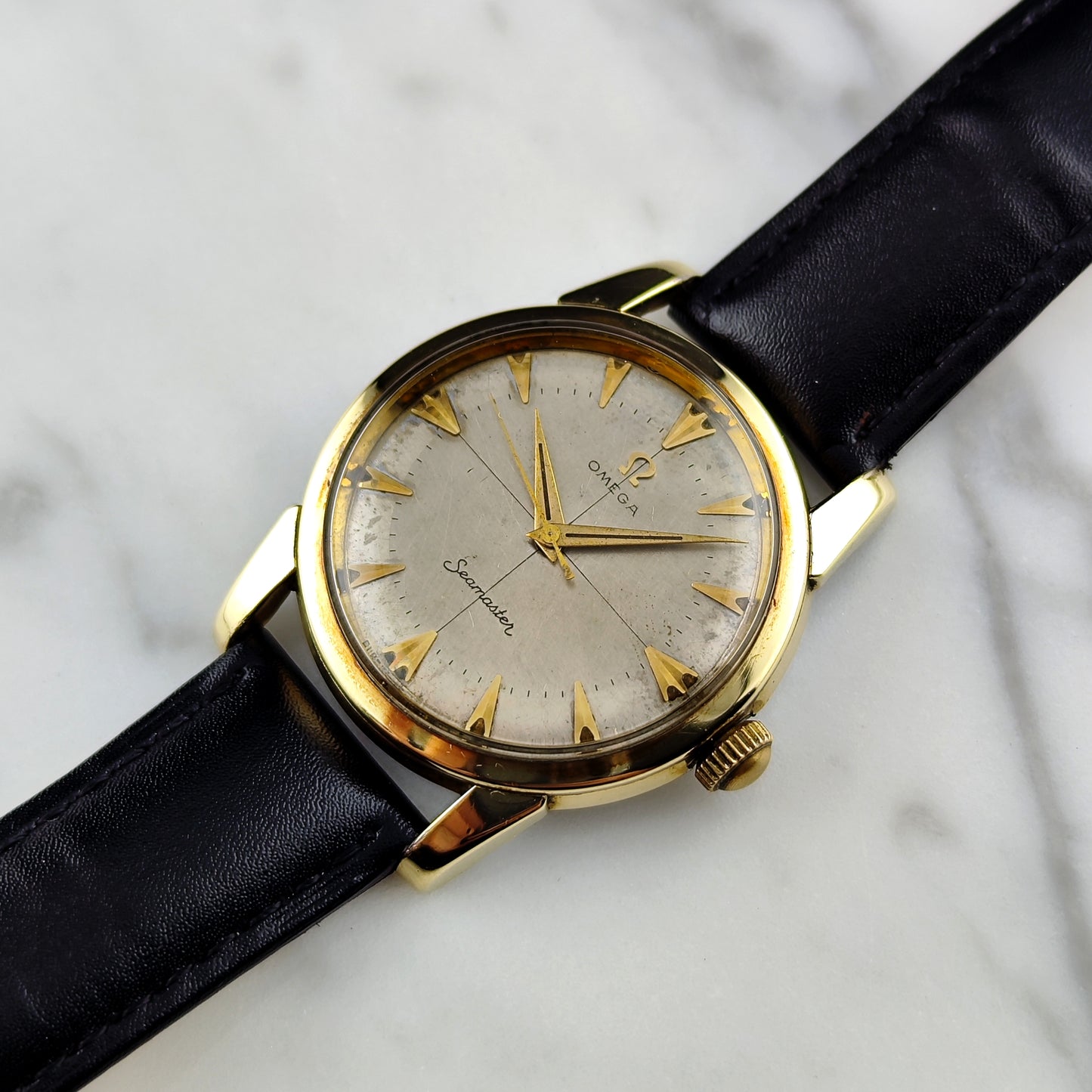 OMEGA Seamaster Gold Rare White Crosshair Dial 1956 [REF. 2759]