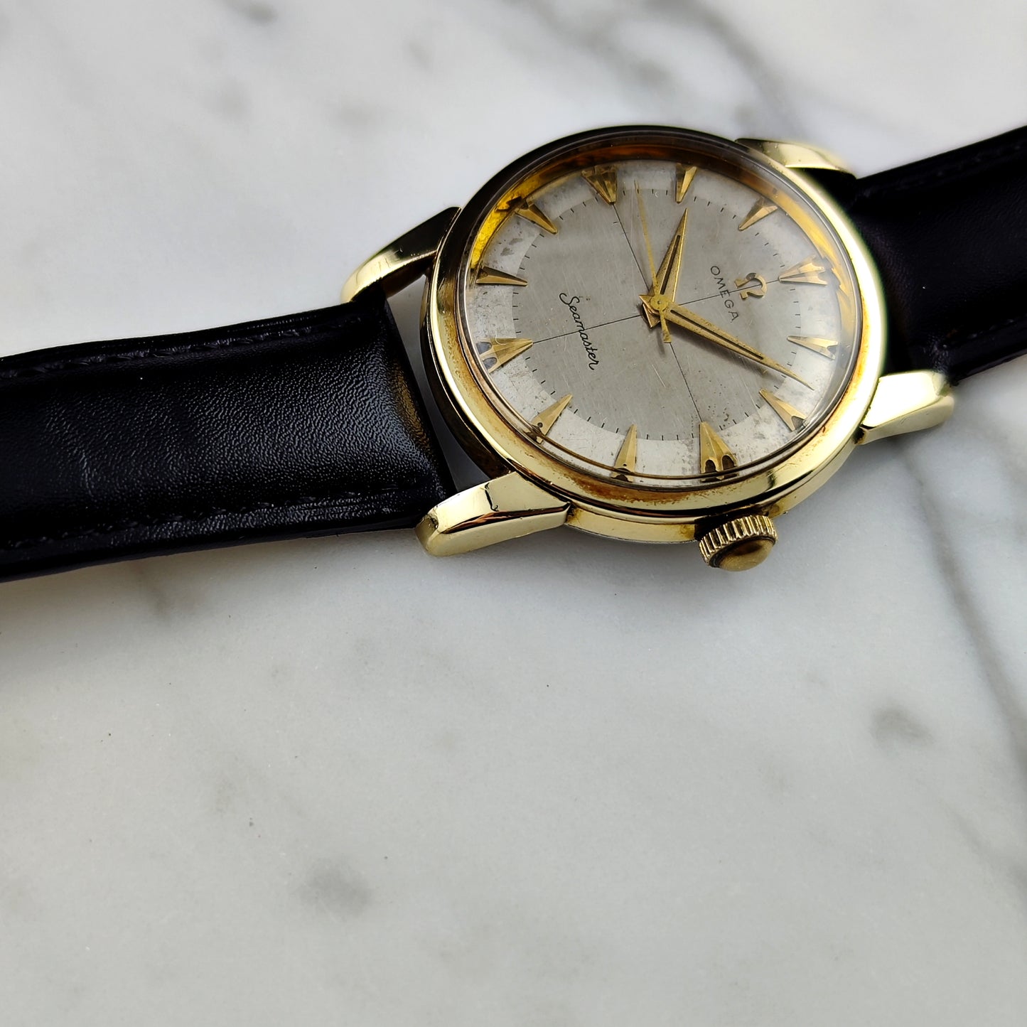 OMEGA Seamaster Gold Rare White Crosshair Dial 1956 [REF. 2759]