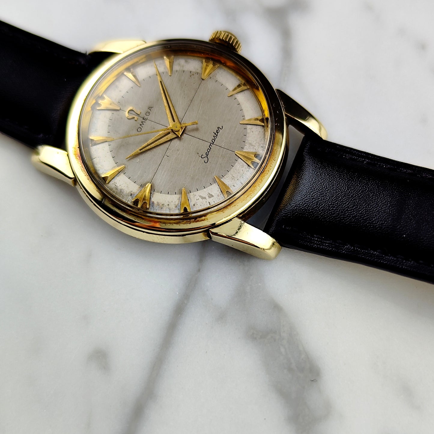 OMEGA Seamaster Gold Rare White Crosshair Dial 1956 [REF. 2759]