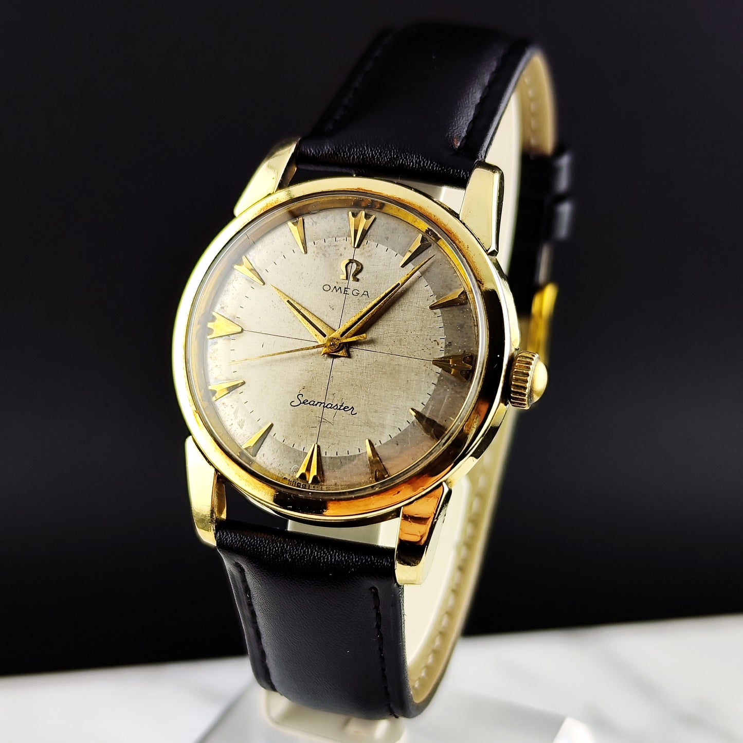 OMEGA Seamaster Gold Rare White Crosshair Dial 1956 [REF. 2759]