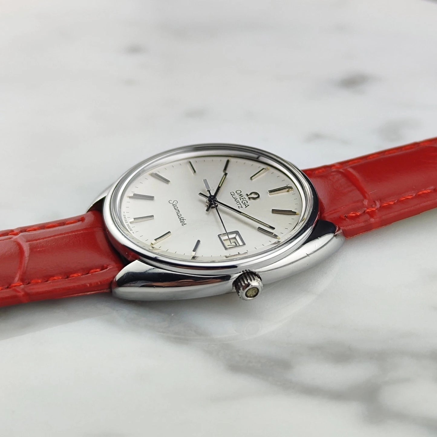 OMEGA Seamaster Silver Dial Quartz Mint Omega Signed Crystal [REF. 196.0078]