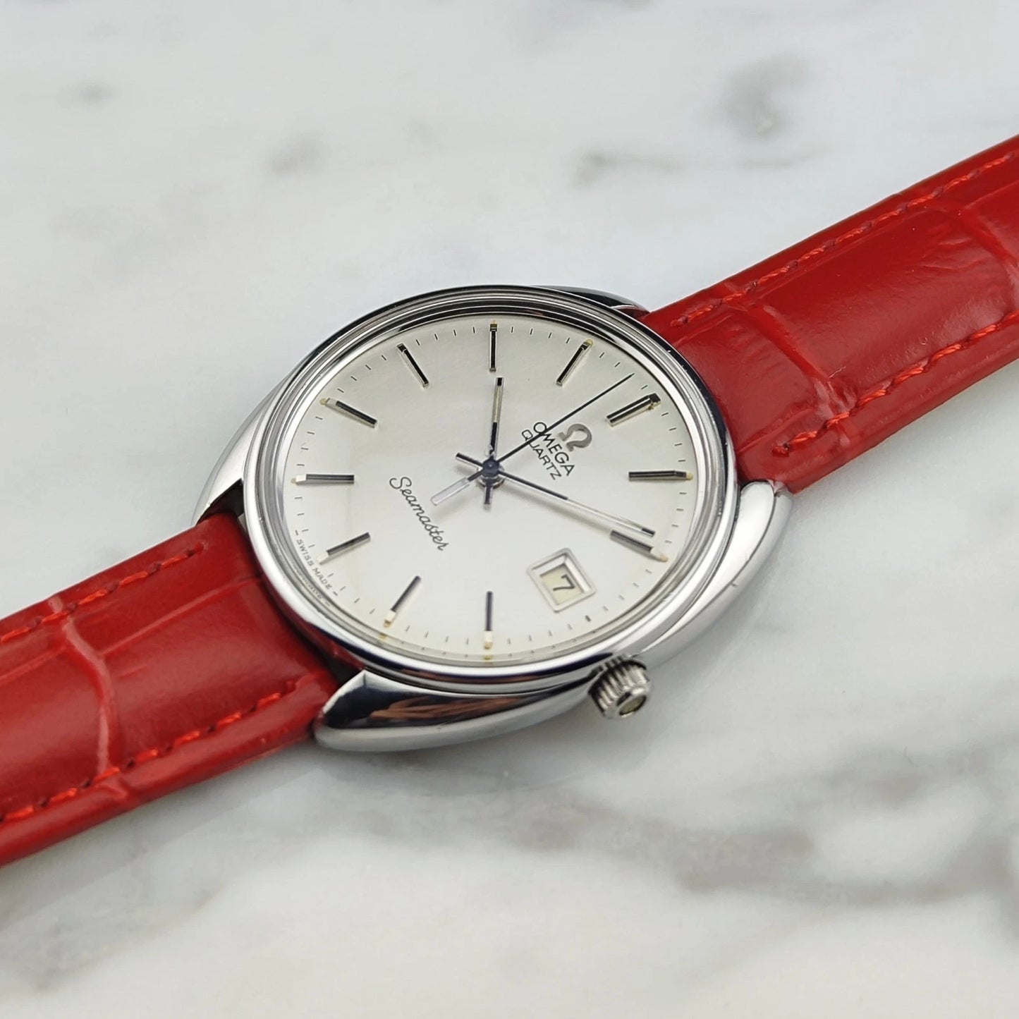 OMEGA Seamaster Silver Dial Quartz Mint Omega Signed Crystal [REF. 196.0078]