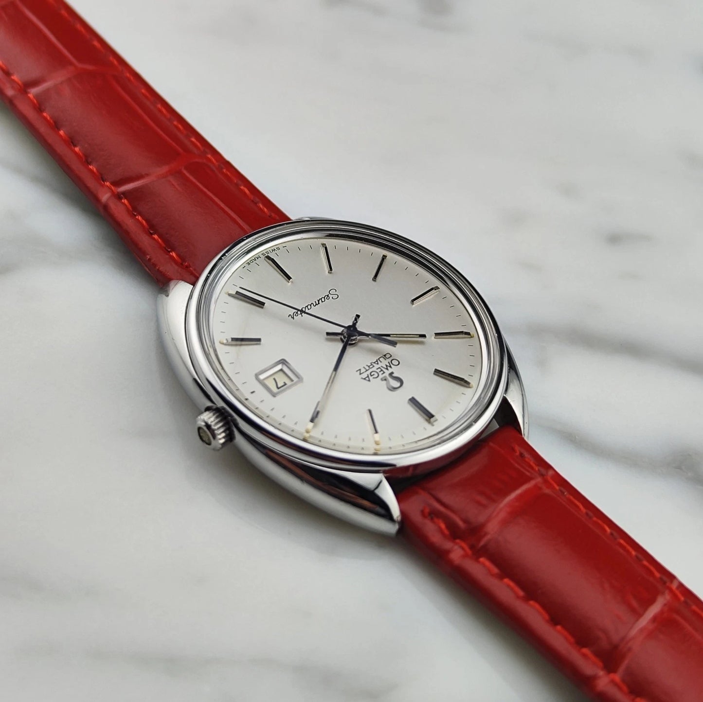 OMEGA Seamaster Silver Dial Quartz Mint Omega Signed Crystal [REF. 196.0078]