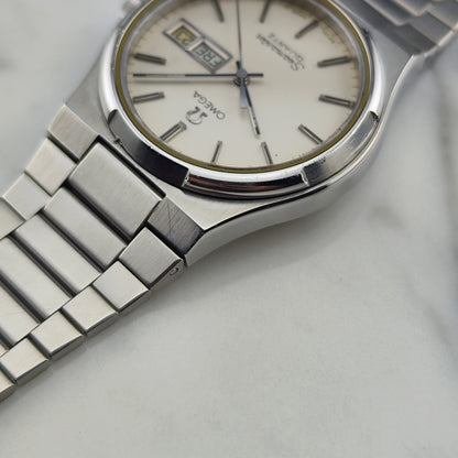 OMEGA Seamaster Quartz Day-Date Steel Bracelet White Dial Rare [REF. 196.0131]