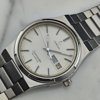 OMEGA Seamaster Quartz Day-Date Steel Bracelet White Dial Rare [REF. 196.0131]