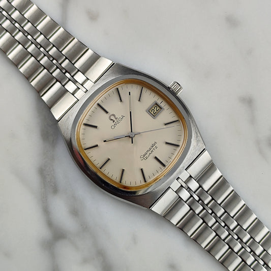Omega Seamaster Quartz Beige Dial Steel Rare 1979 [REF. 196.0156]