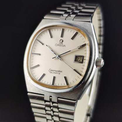 Omega Seamaster Quartz Beige Dial Steel Rare 1979 [REF. 196.0156]