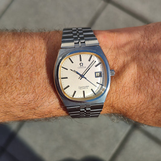 Omega Seamaster Quartz Beige Dial Steel Rare 1979 [REF. 196.0156]