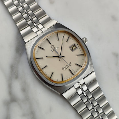 Omega Seamaster Quartz Beige Dial Steel Rare 1979 [REF. 196.0156]