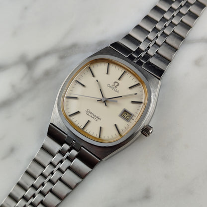 Omega Seamaster Quartz Beige Dial Steel Rare 1979 [REF. 196.0156]