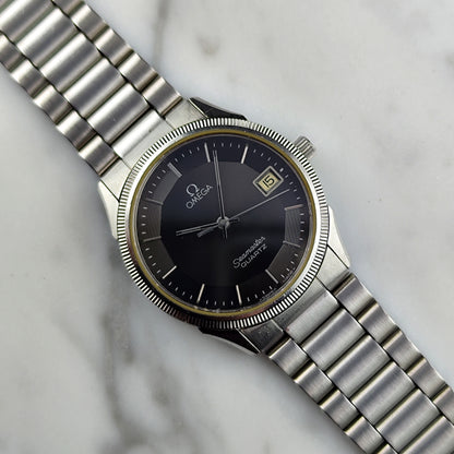 OMEGA Seamaster Quartz Black Dial Pie Pan 1978 Super Rare [REF. 196.0232]