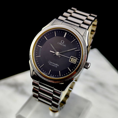 OMEGA Seamaster Quartz Black Dial Pie Pan 1978 Super Rare [REF. 196.0232]