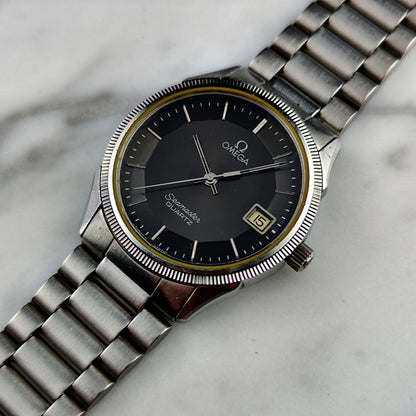 OMEGA Seamaster Quartz Black Dial Pie Pan 1978 Super Rare [REF. 196.0232]