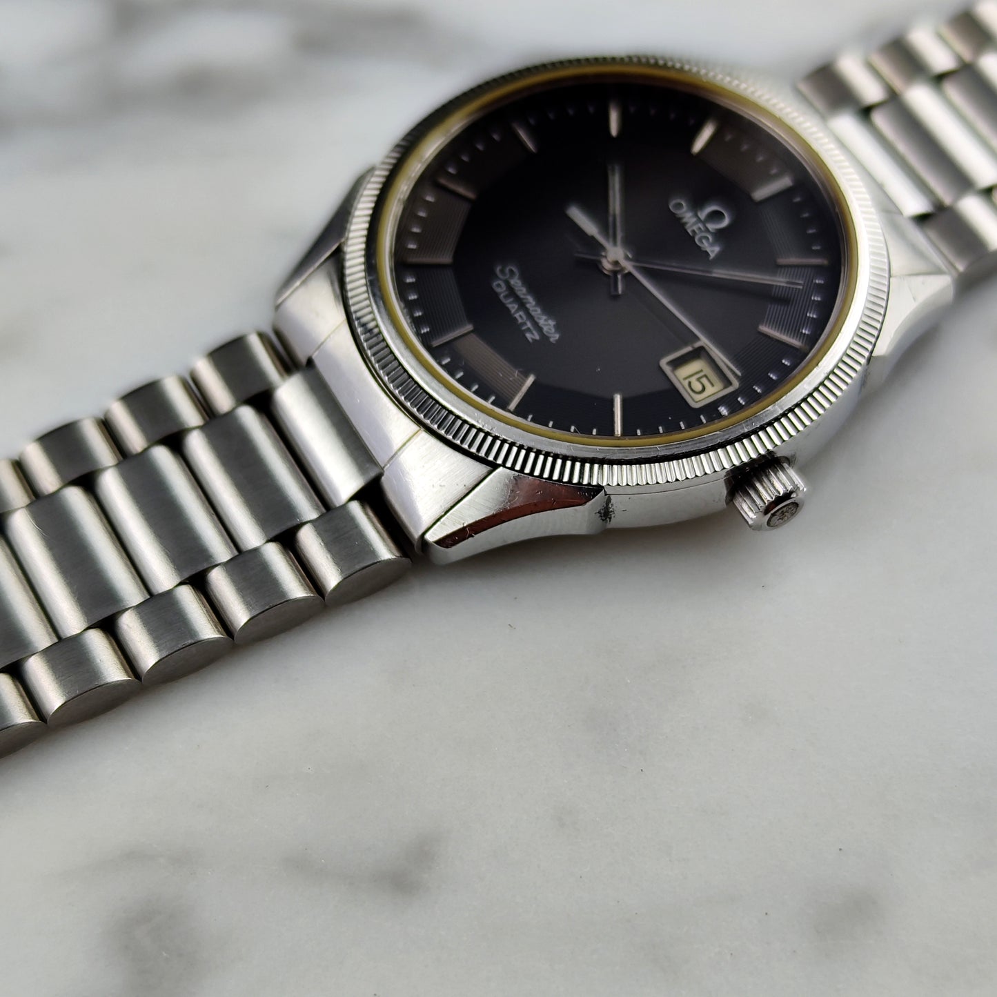 OMEGA Seamaster Quartz Black Dial Pie Pan 1978 Super Rare [REF. 196.0232]