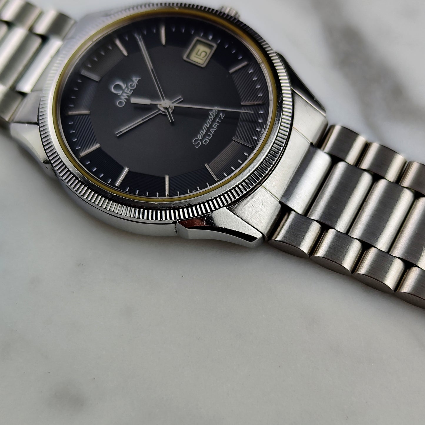 OMEGA Seamaster Quartz Black Dial Pie Pan 1978 Super Rare [REF. 196.0232]