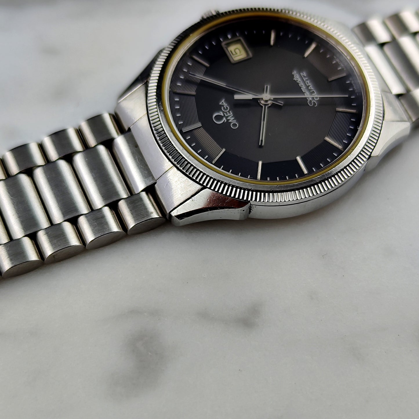 OMEGA Seamaster Quartz Black Dial Pie Pan 1978 Super Rare [REF. 196.0232]