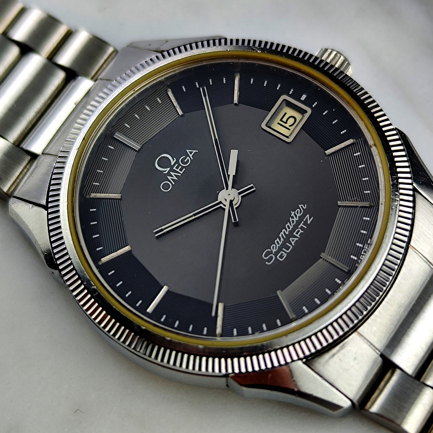 OMEGA Seamaster Quartz Black Dial Pie Pan 1978 Super Rare [REF. 196.0232]