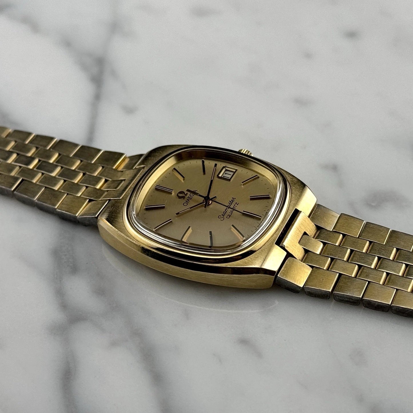 OMEGA Seamaster Quartz Date Gold Rare [REF. 196.0085]