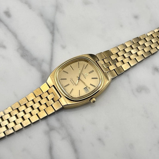 OMEGA Seamaster Quartz Date Gold Rare [REF. 196.0085]