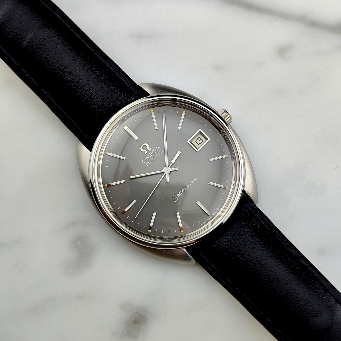 OMEGA Seamaster Quartz Grey Dial Signed Crystal 1976 [REF. 196.0076]