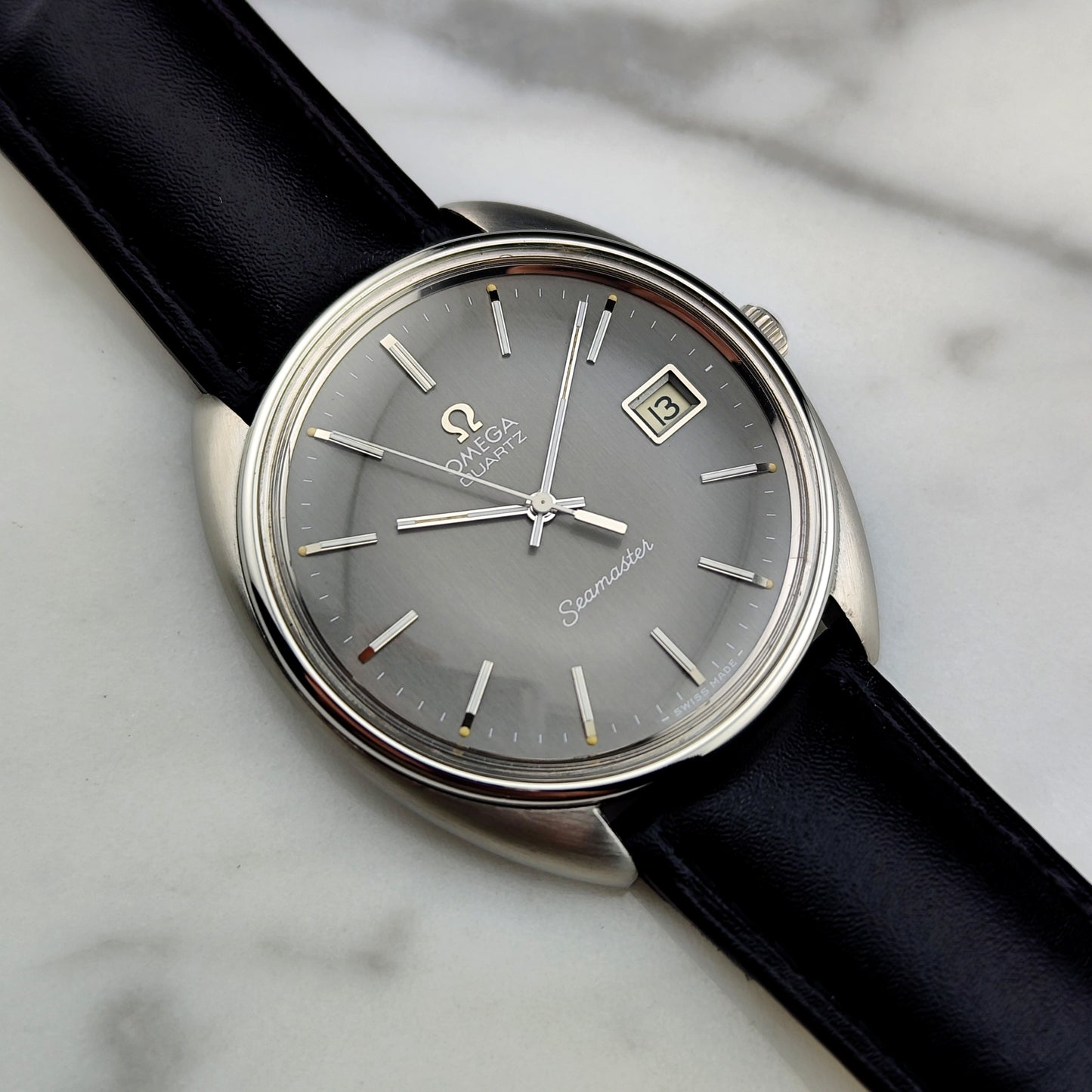 OMEGA Seamaster Quartz Grey Dial Signed Crystal 1976 [REF. 196.0076]