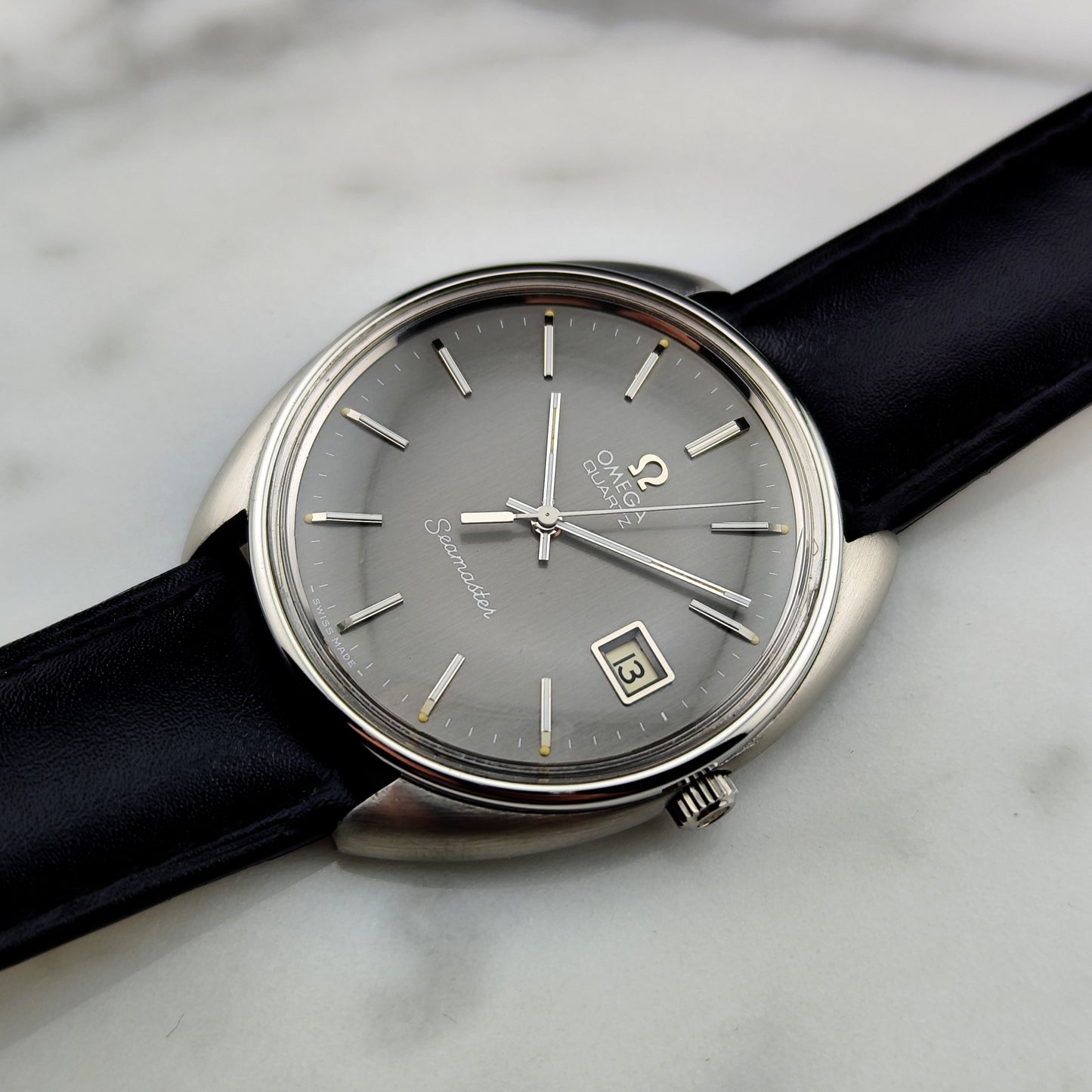 OMEGA Seamaster Quartz Grey Dial Signed Crystal 1976 [REF. 196.0076]