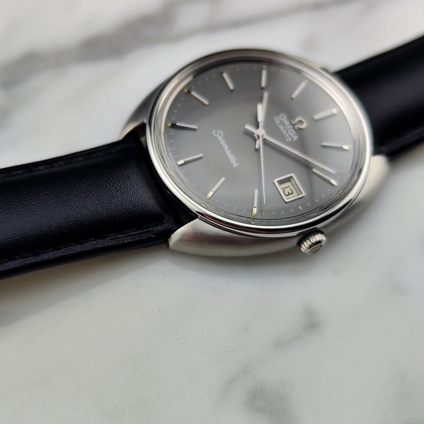 OMEGA Seamaster Quartz Grey Dial Signed Crystal 1976 [REF. 196.0076]