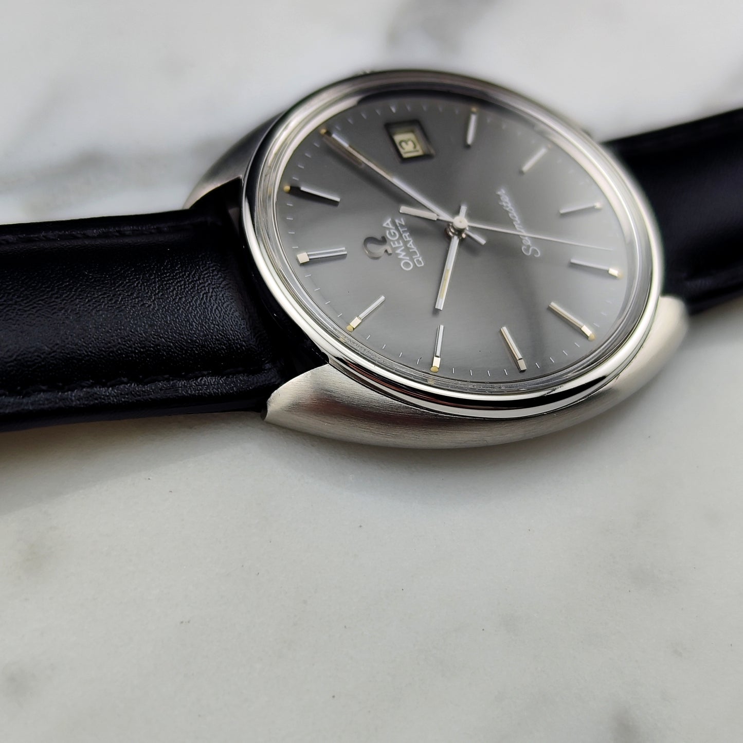 OMEGA Seamaster Quartz Grey Dial Signed Crystal 1976 [REF. 196.0076]